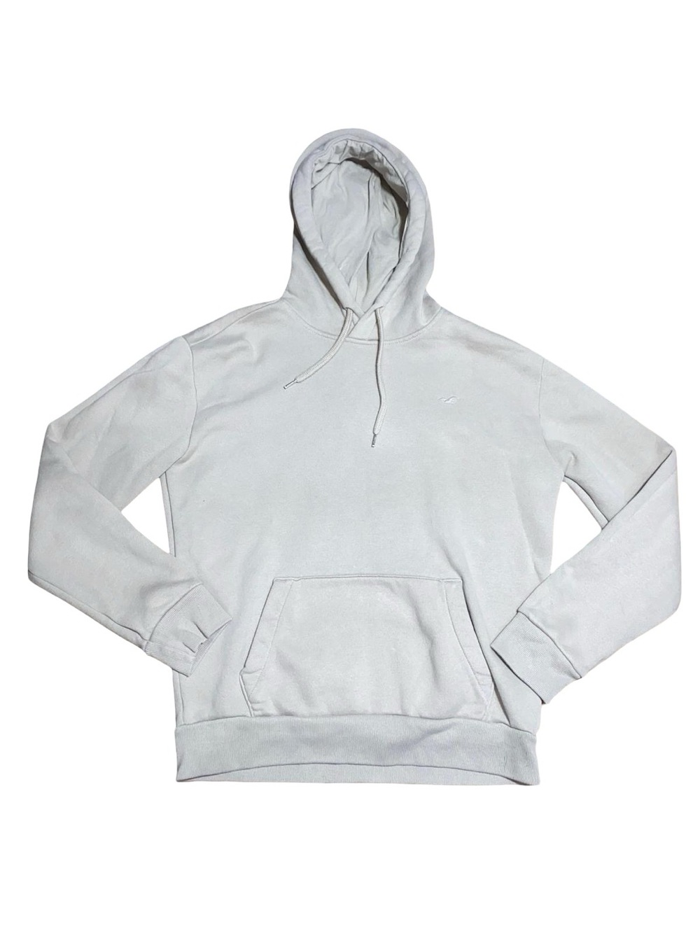 Hollister Men's Fleece Pullover Hoodie Embroidered Seagull Logo Kangaroo Pocket